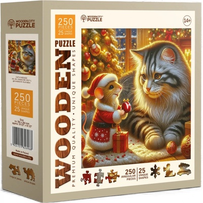 WOODEN CITY Dřevěné Kočka a myš 250 dílků