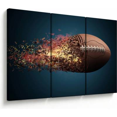 Obraz - Ragbyová lopta v akcii, trojdielne 120x80 cm