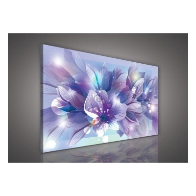 Obraz na plátne obdĺžník - OB0145 - Modré kvety 100cm x 75cm - O1