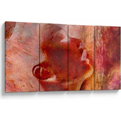 Obraz - Profil ženskej tváre, štvordielne 160x80 cm