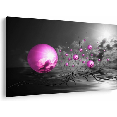 Obraz růžových koulí, jednodílný 120x80 cm