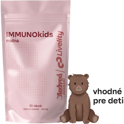 Medveď natural IMMUNO kids malina 134 g