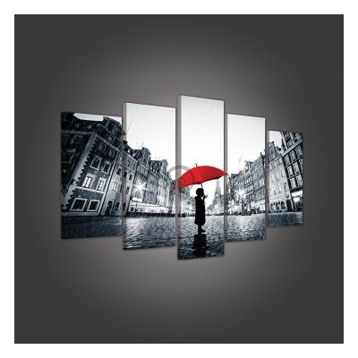 Obraz na plátne viacdielny - OB3607 - Dievča v daždi 100cm x 60cm - S17