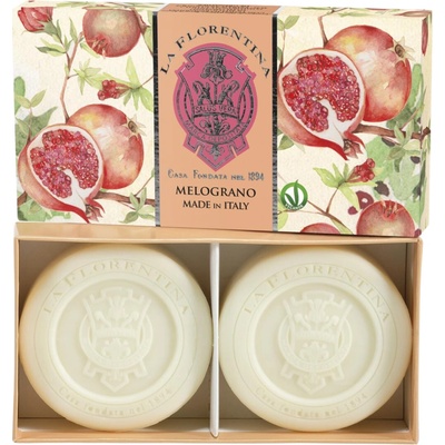 La Florentina prírodné tuhé mydlo Pomegranate Sculpted 2 x 115 g