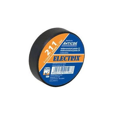 Anticor Bohemia Páska izolačná PVC 19 mm x 20 m čierna AP04C