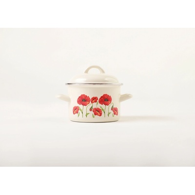 Metalac Mák, hluboký smaltovaný hrnec s poklicí 14 cm, 1,5 l 8600034205697