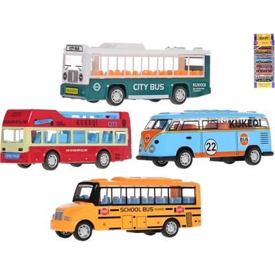 Mikro Trading Autobus 10cm kov zpětný chod 4ks v krabičce