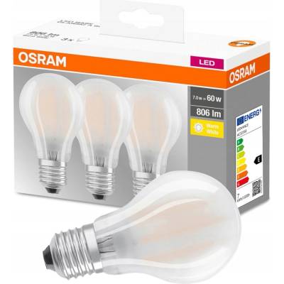 Osram Žiarovka BASIC LED FR 60 ean9351 non-dim 6,5W/827 E27 2700K MULTIPACK, Star CLASSIC A