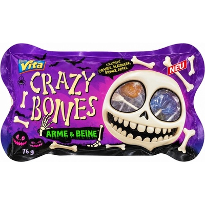Bona Vita Halloween ovocná lízátka s motivem kostí 8 ks 76 g