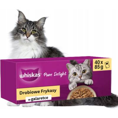 Whiskas Adult v želé s kuracím mäsom kačacím mäsom hydinou morčacím mäsom 40 x 85 g