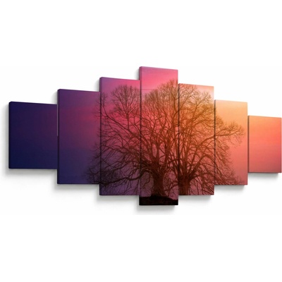 Obraz stromov v hmle, sedemdielne 210x100 cm