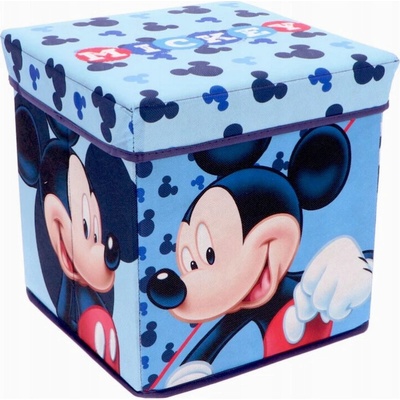 Mister License Taburet s úložným prostorem MICKEY modrý 30x30x30