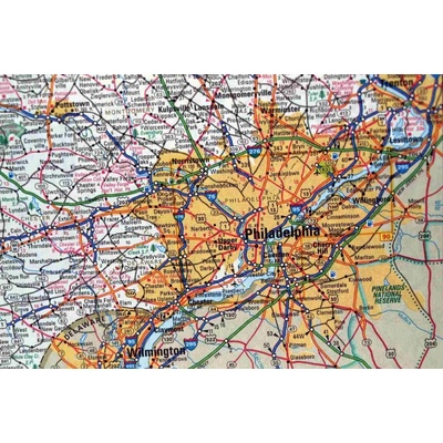 Dimex MS-5-1519 Vliesová fototapeta Mapa Philadelphie rozměry 375 x 250 cm