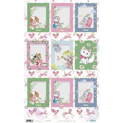 Rýžový papír 54x33 PUPPY LOVE TAGS - Rice Paper 54x33 PUPPY LOVE TAGS