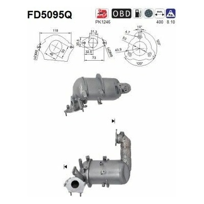 Filter sadzí pevných častíc výfukového systému AS FD5095Q