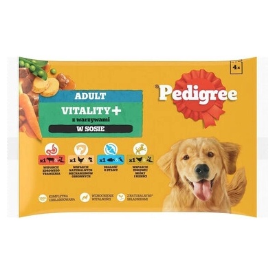Pedigree Adult Vitality+ so zeleninou 4 x 85 g