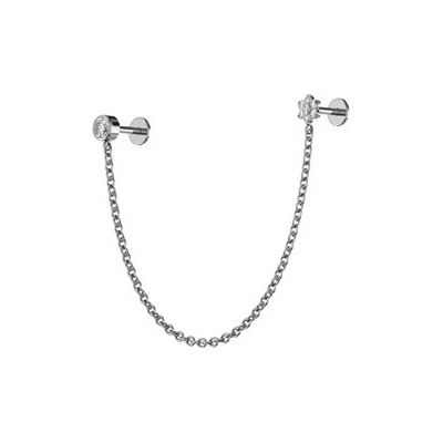 Šperky4U Piercing do ucha - labreta se řetízkem TITAN - TIT1589
