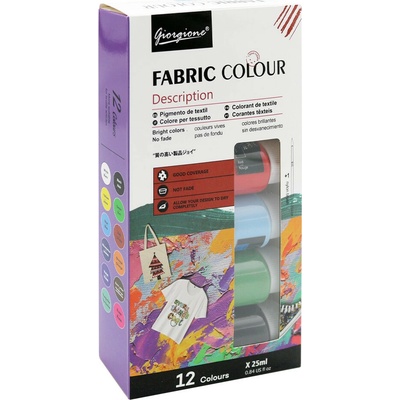 Farby na textil 12 ks x 25 ml