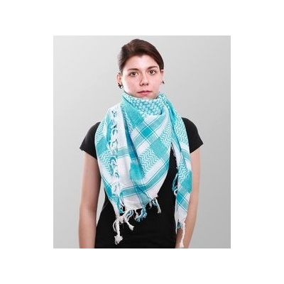 šátek Arafat Palestina tyrkysovo-bílý