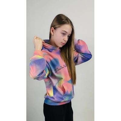 Reporter Young mikina s kapucí a ombré efektem s nápisem Illusion