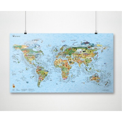 Awesome Maps Nástěnná mapa světa Surftrip Map 98 x 56 cm Varianta: papírová mapa, Provedení: bez rámu – Hledejceny.cz