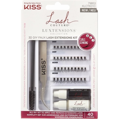 Kiss Sada pre aplikáciu umelých rias Lash Couture LuXtension Cluster Kit