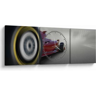Obraz - Formula (s hodinami), trojdielne 90x30 cm s hodinami