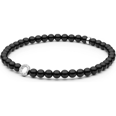Gaura Pearls Korálkový náramek s onyxem Léa stříbro 244-41B Černá