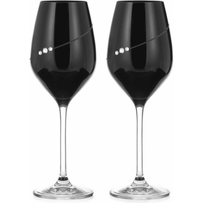 Diamante poháre na biele víno Silhouette City Black s kamienkami Swarovski 2 x 360 ml