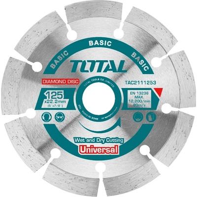 Total Kotúč diamantový rezný segmenový 125 × 22,2 mm TAC2111253