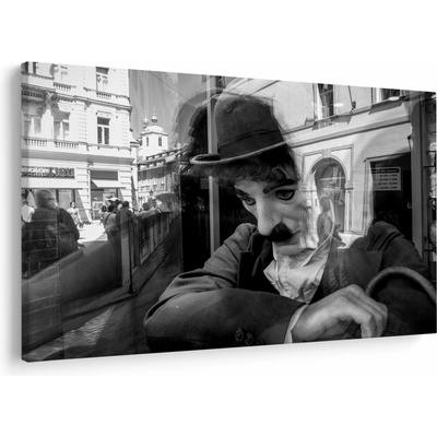 Obraz - Charles Chaplin v Praze, jednodílný 150x100 cm