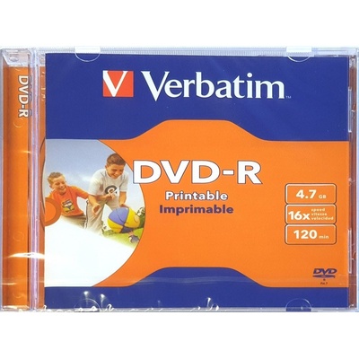 Verbatim DVD-R 4,7GB 16x, printable, jewel, 1ks (43520) – Hledejceny.cz