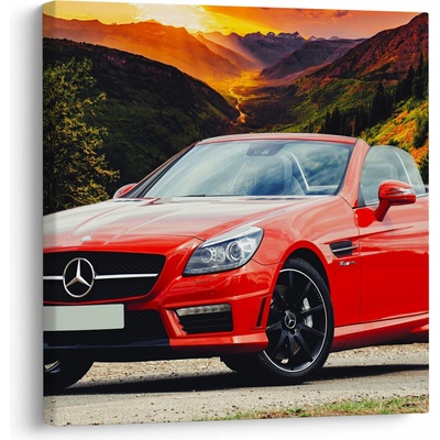 Obraz - červený Mercedes, jednodílný 50x50 cm