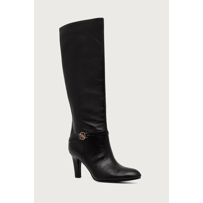 Guess kozačky nad kolena dámské kožené OATIE FLFOAT.LEA11.BLACK