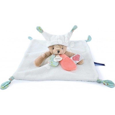 Doudou et Compagnie plyšový medvedík na maznanie White Bear Flat Comforter s QR kódom na rozprávky biely 25 cm DC4057 – Hledejceny.cz