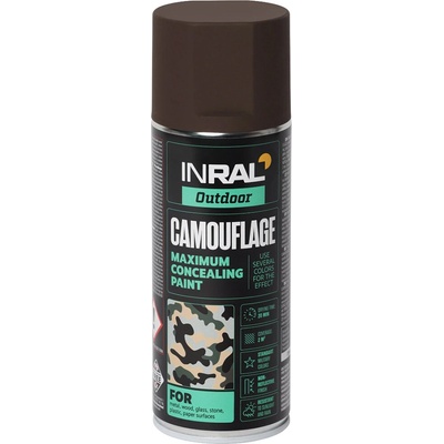 TEGRA INRAL matná maskovacia farba v spreji 400 ml – hnedá NATO (RAL 8027)