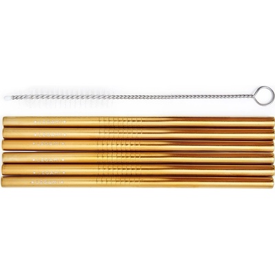 Legami Stailess Steel Straws Cocktail Size Gold