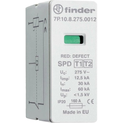 Finder 7P.10.8.275.0012 zásuvný zvodič pre prepäťovú ochranu Přepětová ochrana pre: rozvodná skriňa 20 kA 1 ks