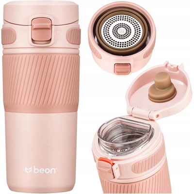 Beon termohrnek protizkluzový 450 ml růžový