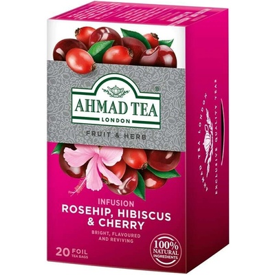 Ahmad Tea Rosehip Hibiscus and Cherry tea alupack 20 ks
