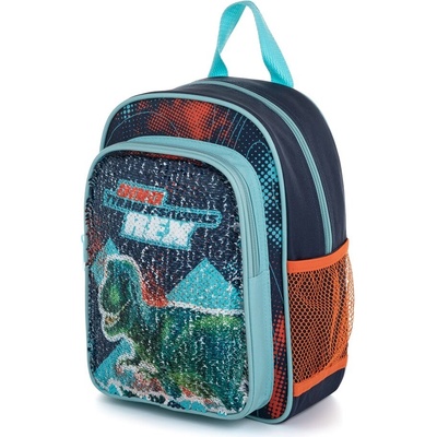 Oxybag Detský predškolský batoh s flitrami Premium Dinosaur