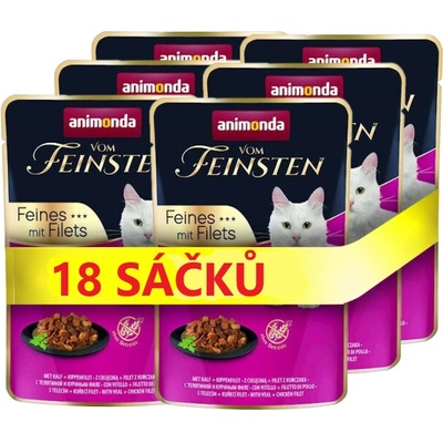 ANIMONDA Cat Vom Feinsten Adult telecí + kuřecí filé 18 x 85 g