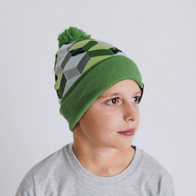 Zimná čiapka Minecraft Cube Creeper
