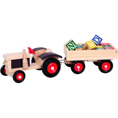 Bino Traktor gumová kola + vlečka