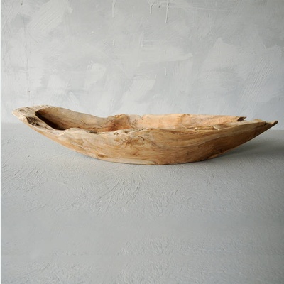ARTURE Dekorační dřevěná mísa z kořene týku Perahu velká 70 x 18 x 12 cm