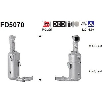 Filter sadzí pevných častíc výfukového systému AS FD5070