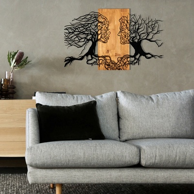 Asir Nástěnná dekorace 58x92 cm strom života dřevo/kov AS1468