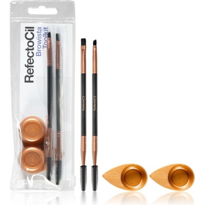RefectoCil Accessories miska na míchání barvy 2 ks + oboustranný štětec na obočí 2 ks