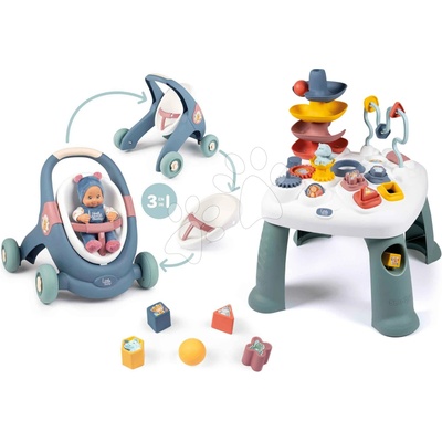 Smoby Activity Table Little a chodítko a kočárek Baby Walker s 30 cm panenkou – Hledejceny.cz