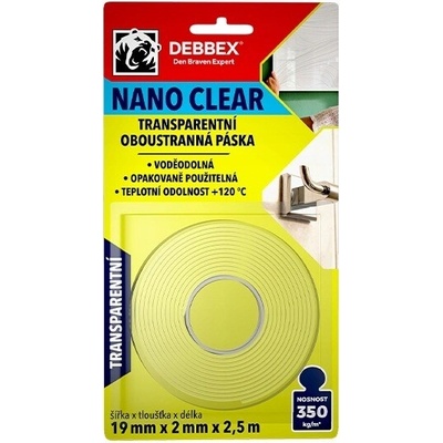 Debbex Obojstranná lepiaca páska 12 mm x 2,5 m